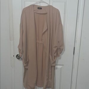 Tahari Beige Longline Cardigan